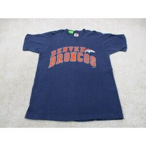 VINTAGE Denver Broncos Shirt Men Medium Blue NFL Football Single Stitch 1997 90s